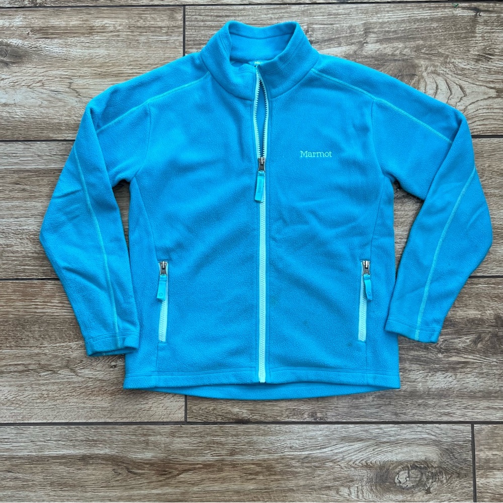 Marmot Fleece Zip Up Jacket Girls Size Large Blue - Picture 8 of 13